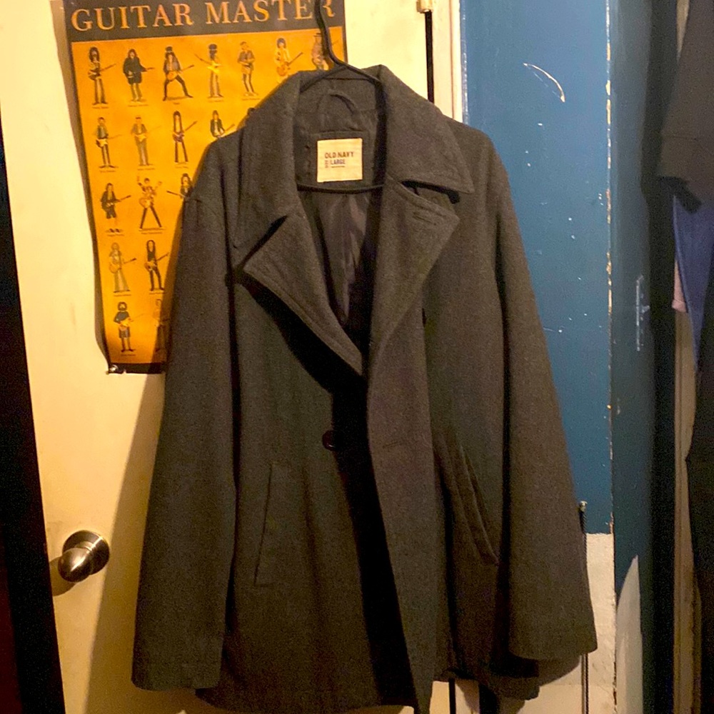 Charcoal Grey Old Navy Large Peacoat.